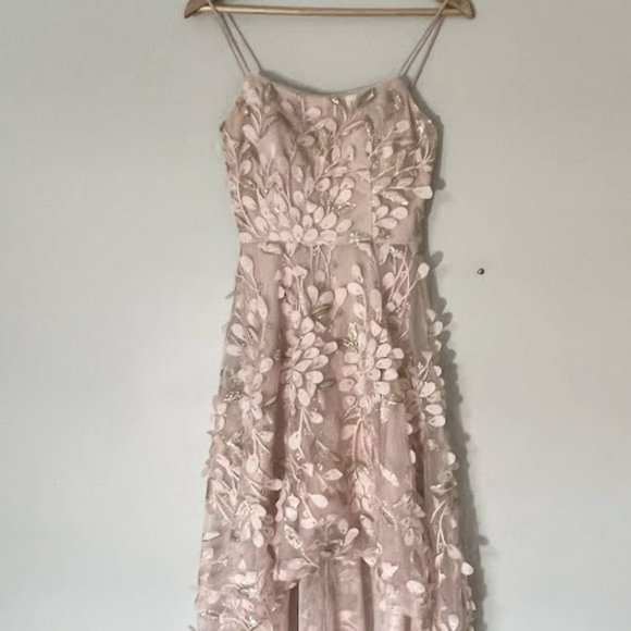 Floral-Appliqués High-Low Gown - Picture 3 of 12